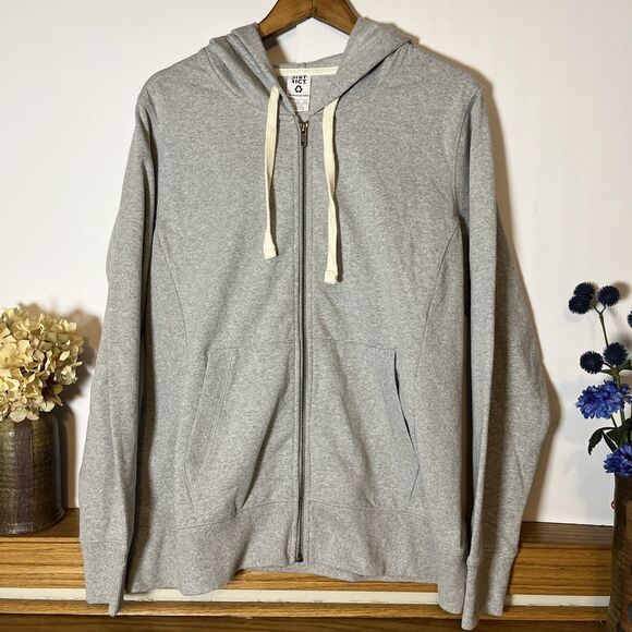 District Other - District Womens Re-Fleece Full Zip Hoodie Light Gray DT8103 Size XL